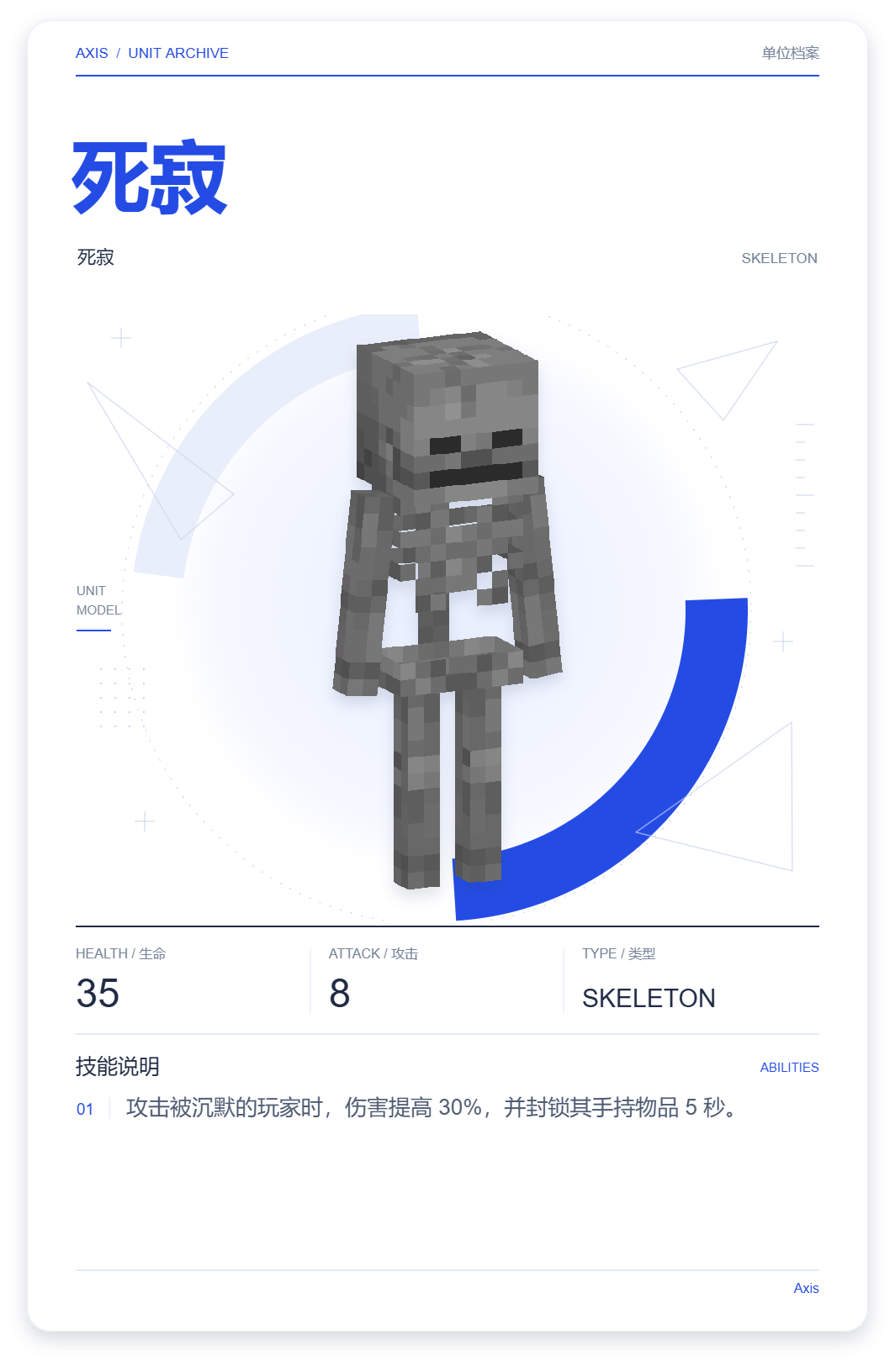 死寂 · 单位展示卡