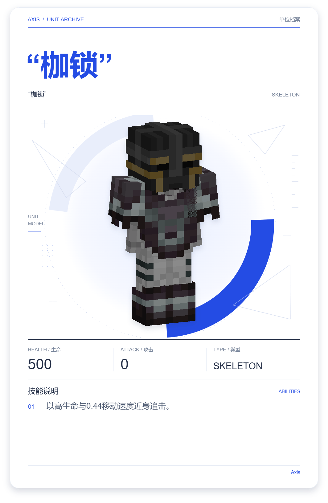 “枷锁” · 单位展示卡