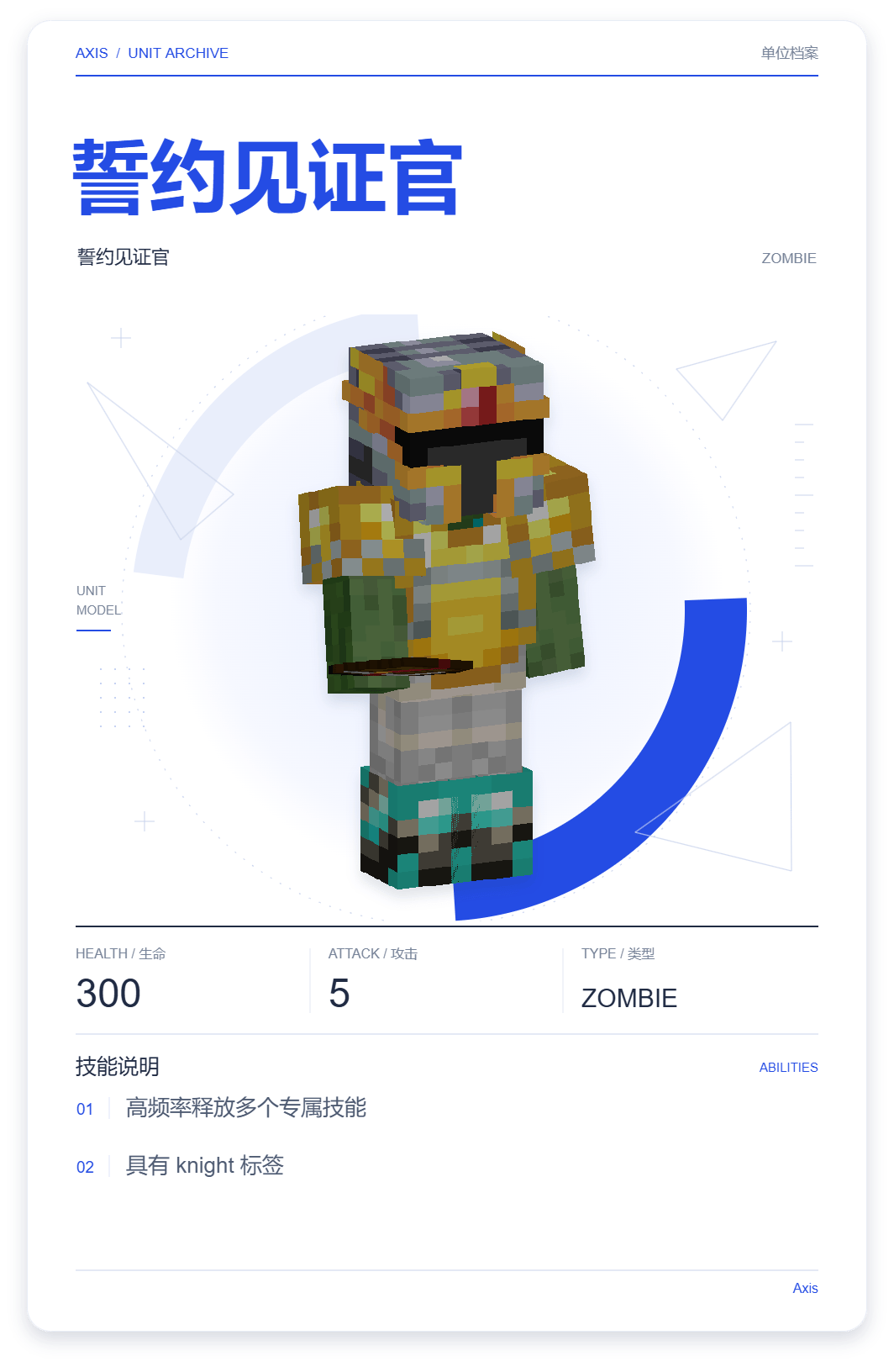 誓约见证官 · 单位展示卡