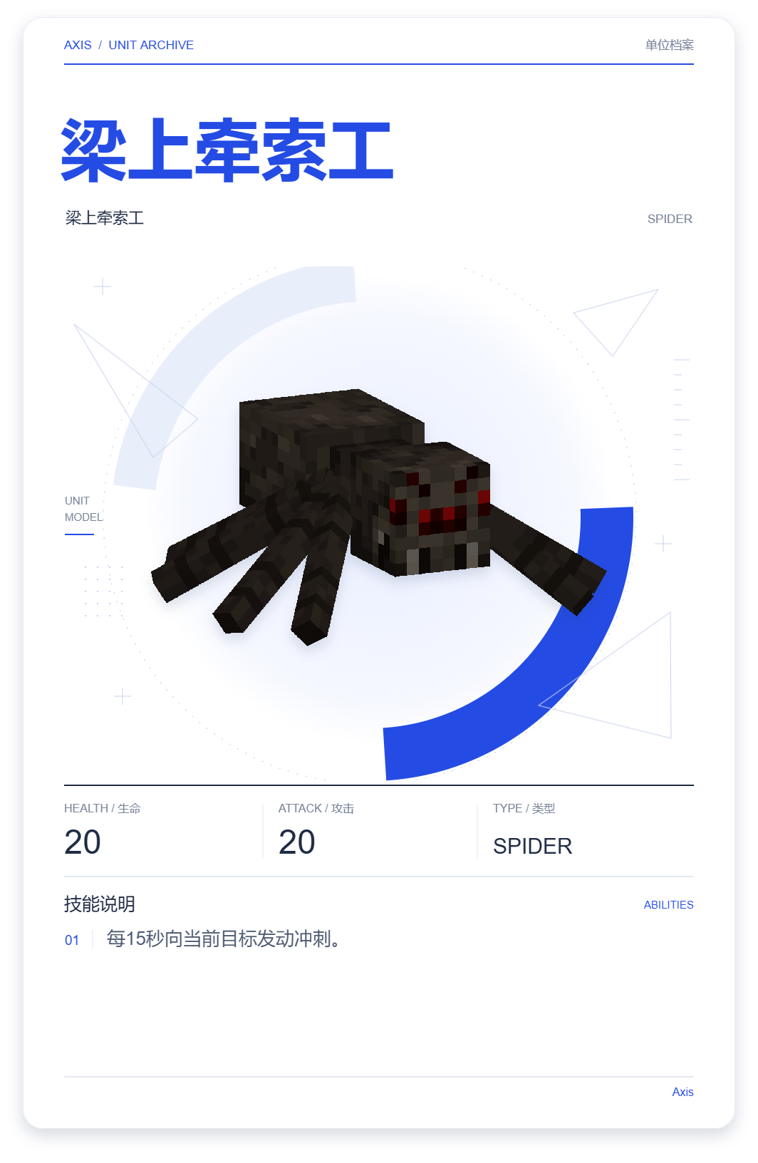 梁上牵索工 · 单位展示卡