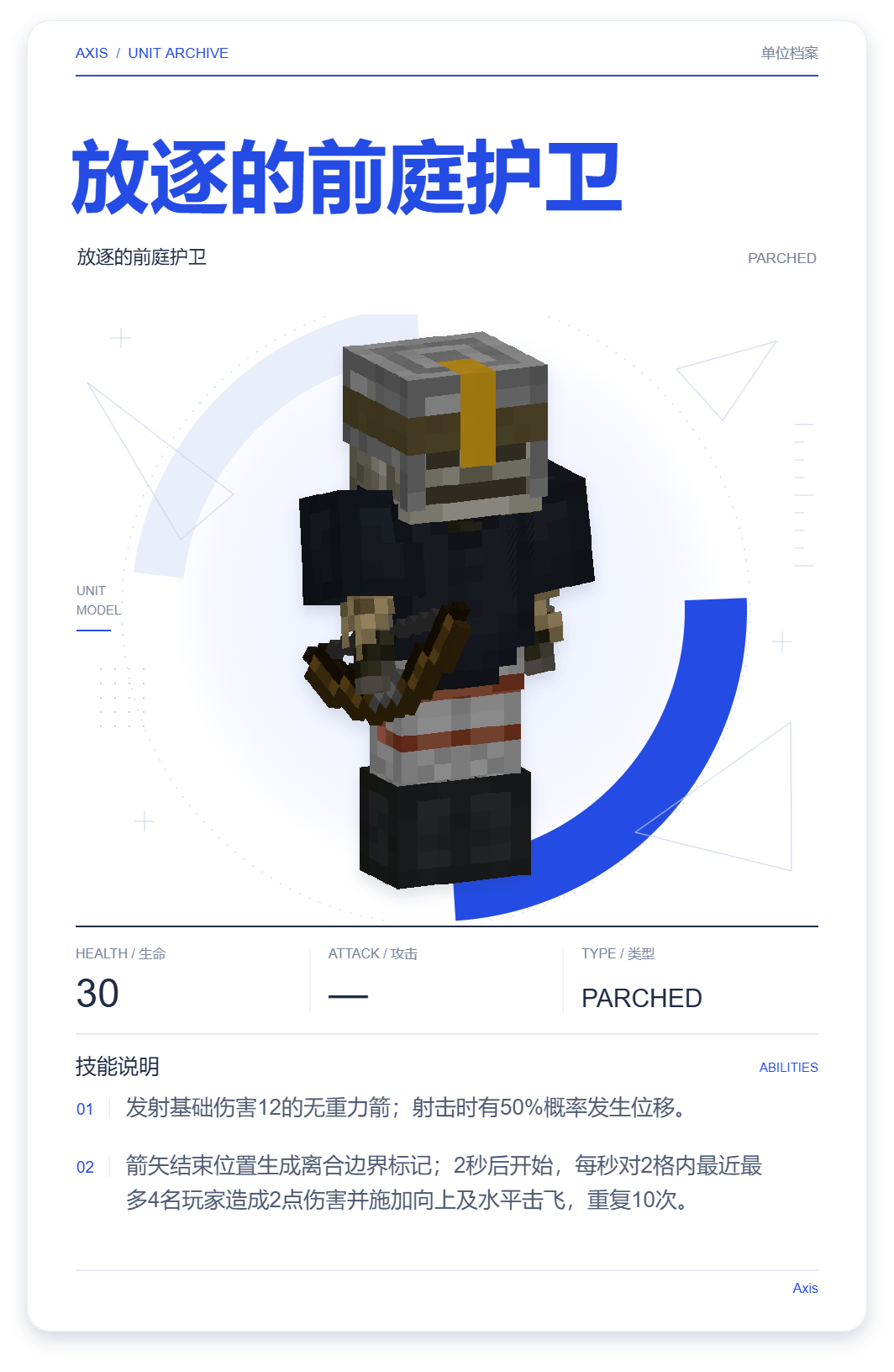 放逐的前庭护卫 · 单位展示卡