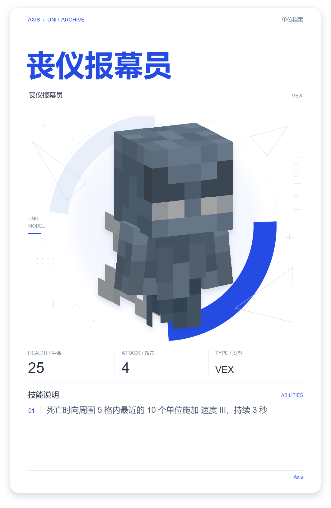 丧仪报幕员 · 单位展示卡
