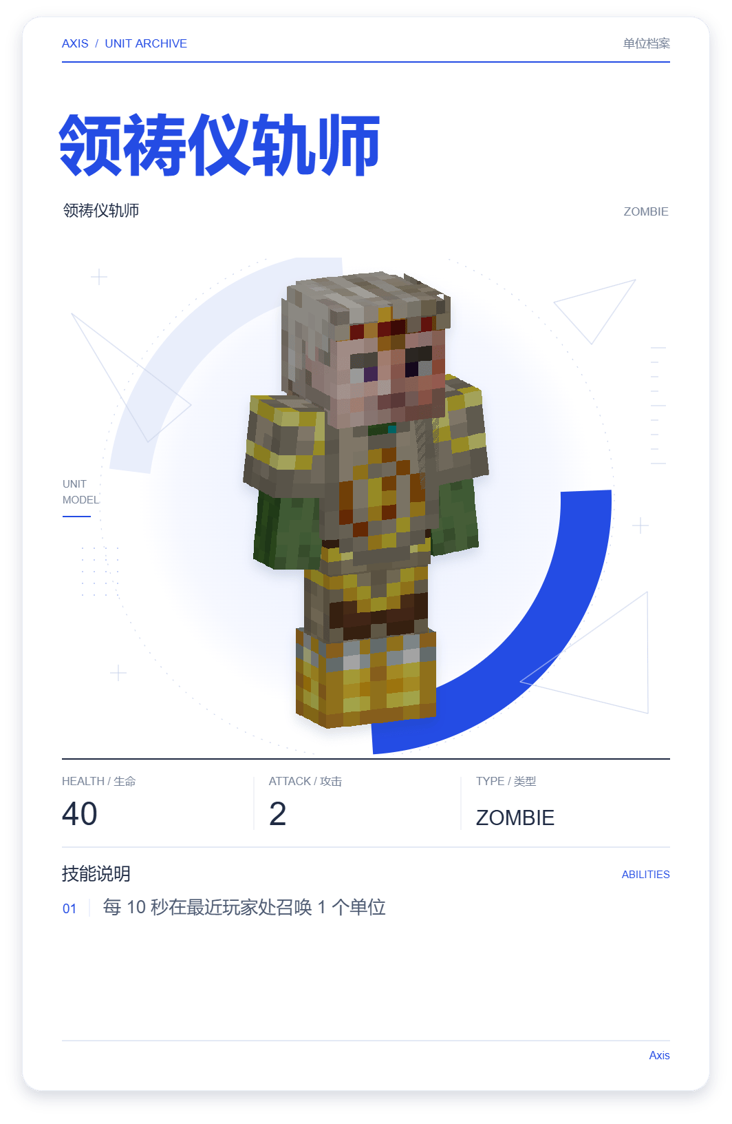 领祷仪轨师 · 单位展示卡